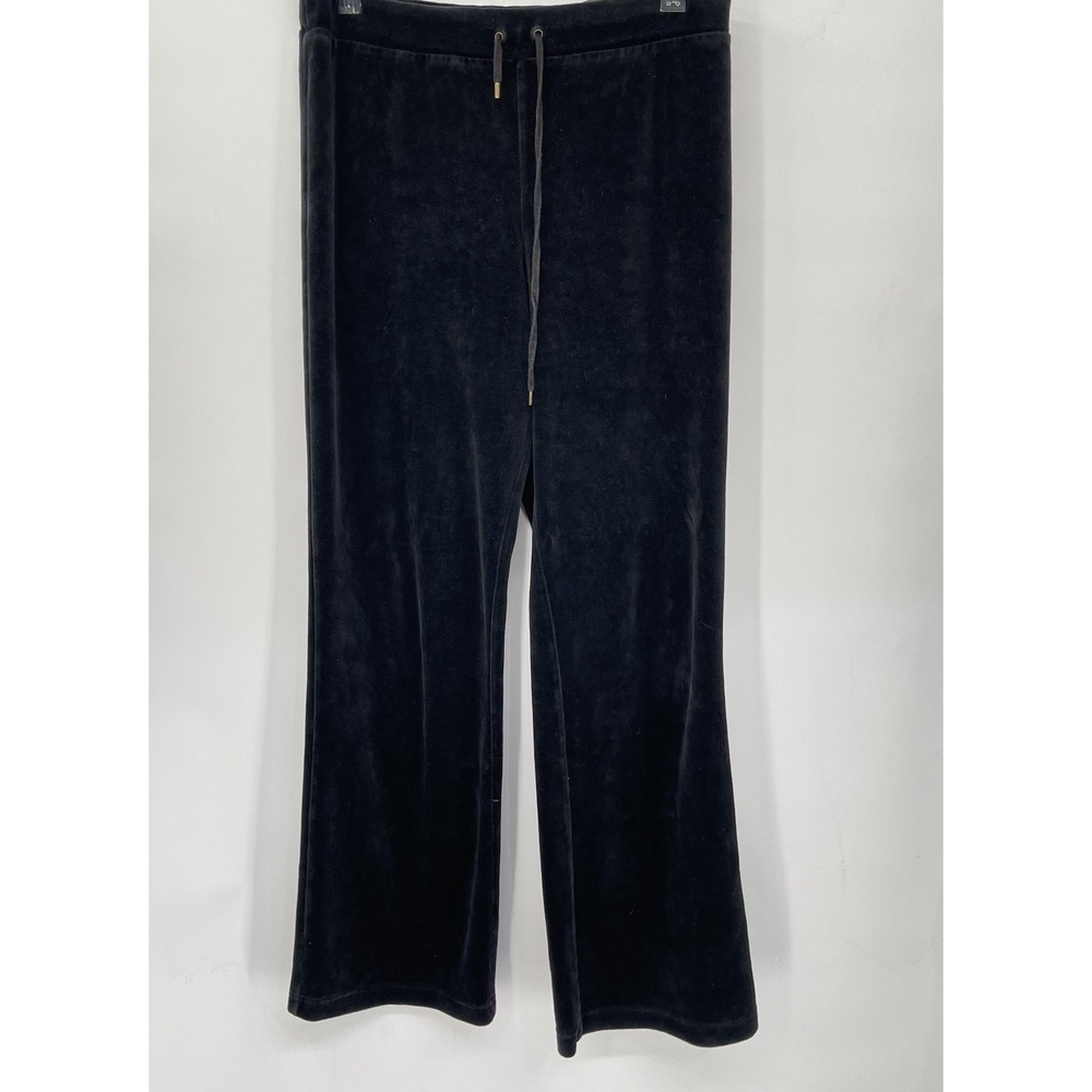Lauren Ralph Lauren Velvet Track‎ Pants Womens Small Black Velour Pull On